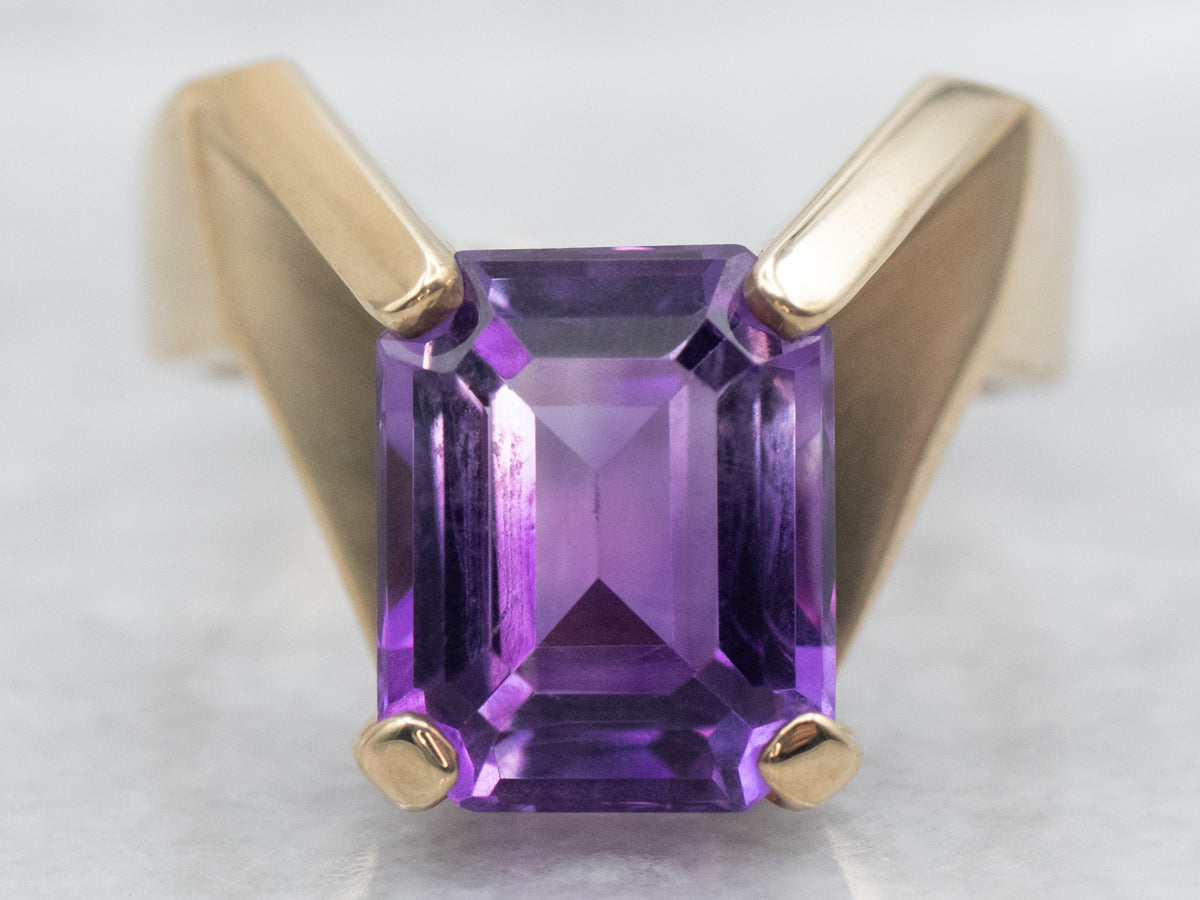 Modernist Amethyst Cocktail Ring