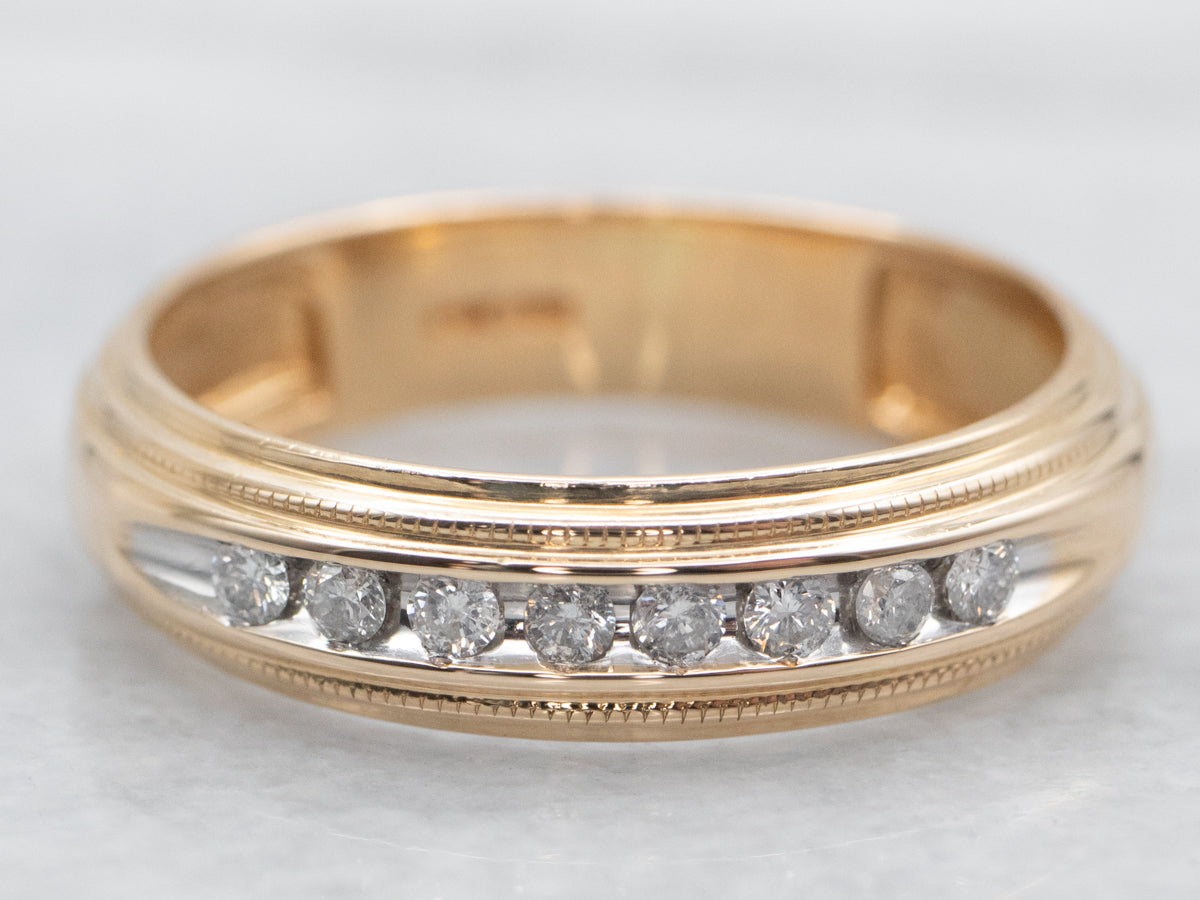 Vintage Channel Set Diamond Wedding Band