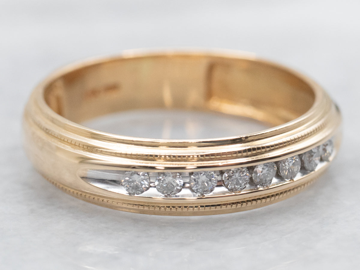 Vintage Channel Set Diamond Wedding Band