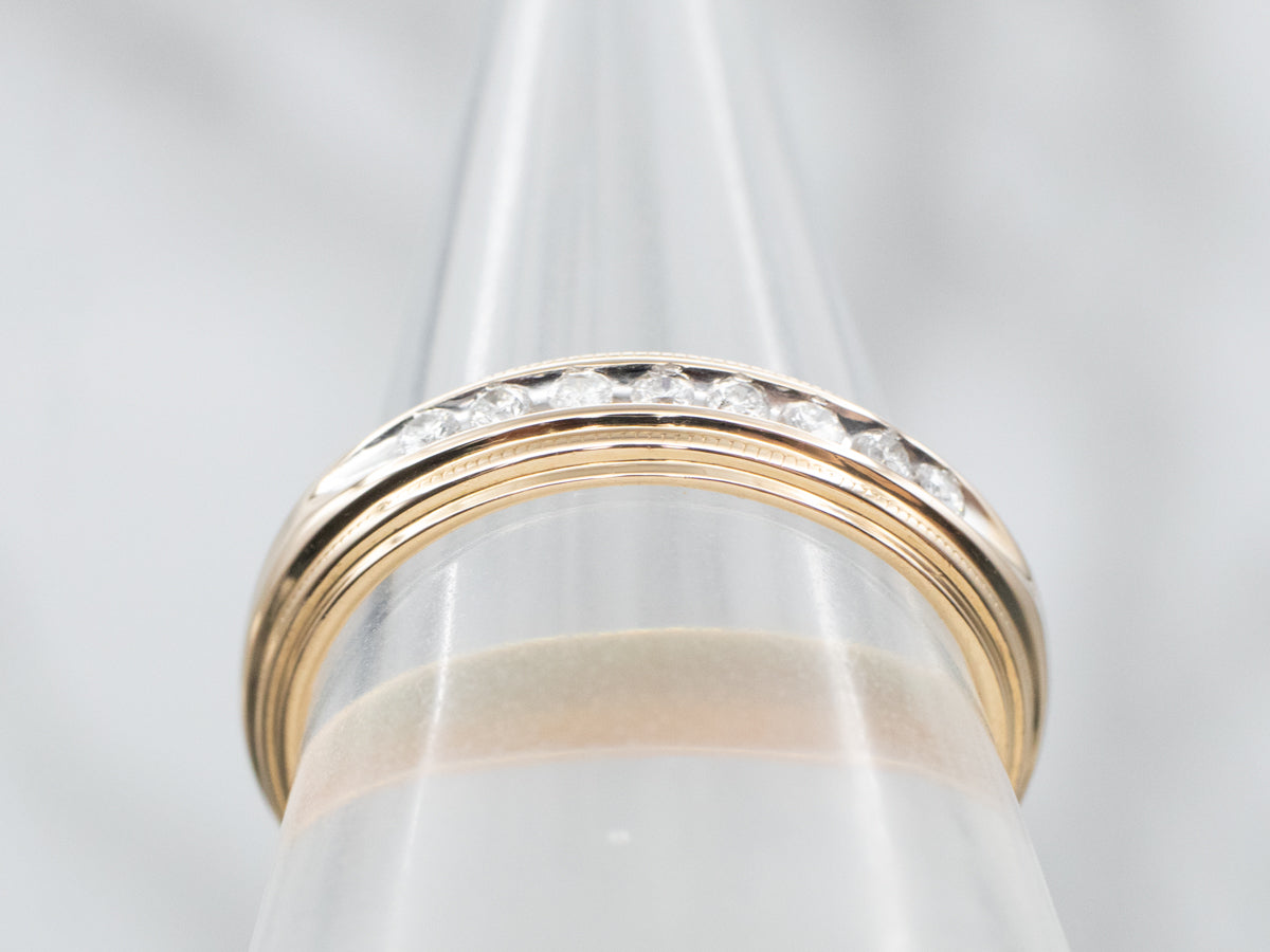 Vintage Channel Set Diamond Wedding Band