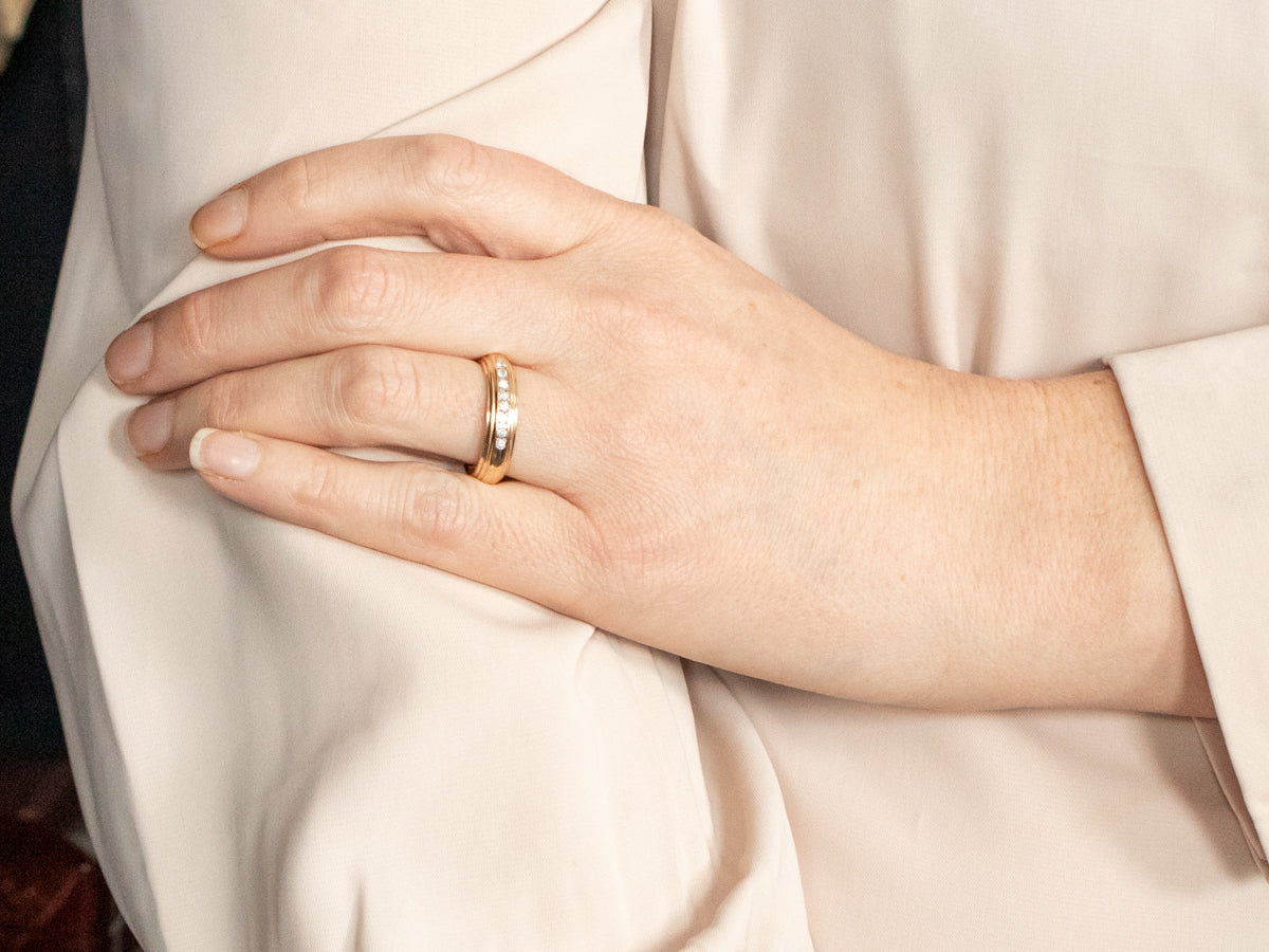 Vintage Channel Set Diamond Wedding Band