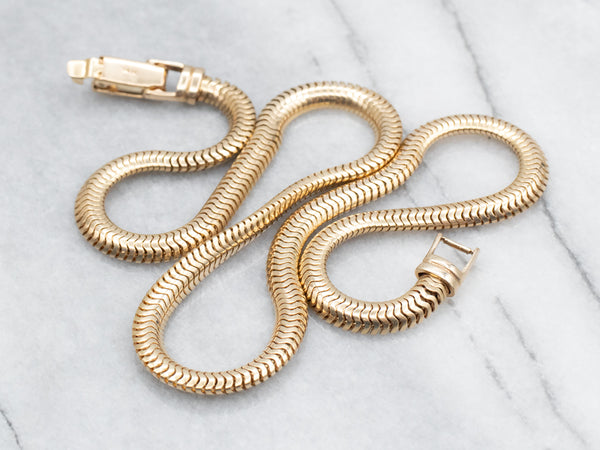 Heavy Gold Snake Chain with Box Clasp Heavy Gold Snake Chain with Box Clasp