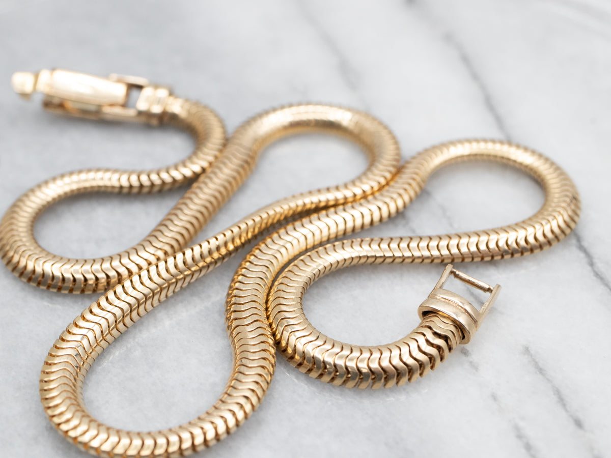 Heavy Gold Snake Chain with Box Clasp
