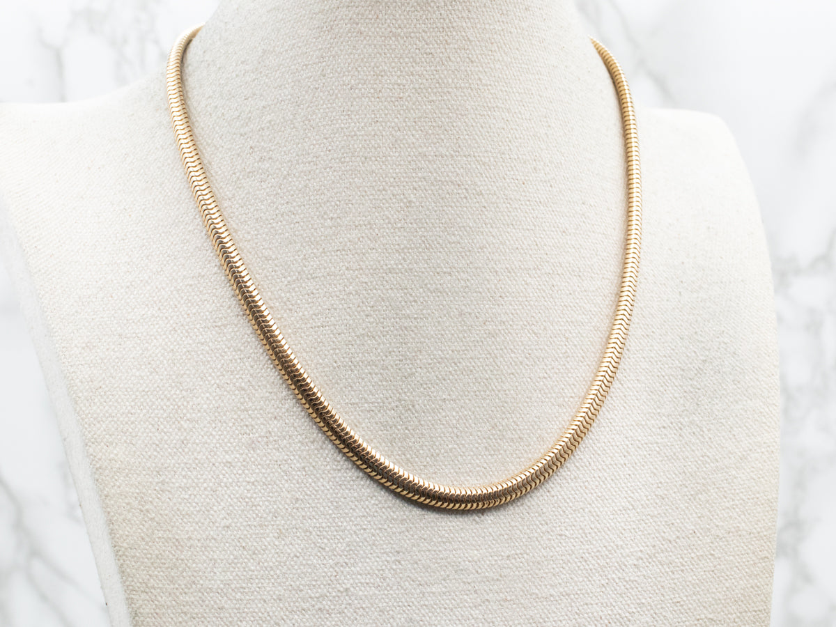 Heavy Gold Snake Chain with Box Clasp