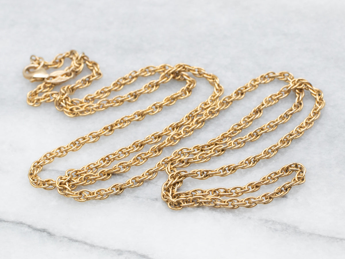 Yellow Gold Rope Chain with Lobster Clasp
