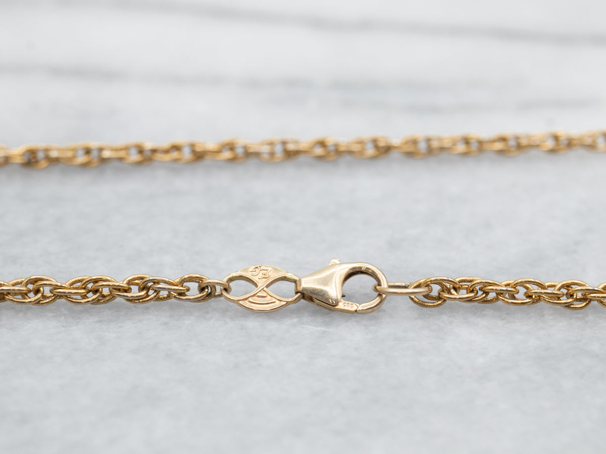 Yellow Gold Rope Chain with Lobster Clasp