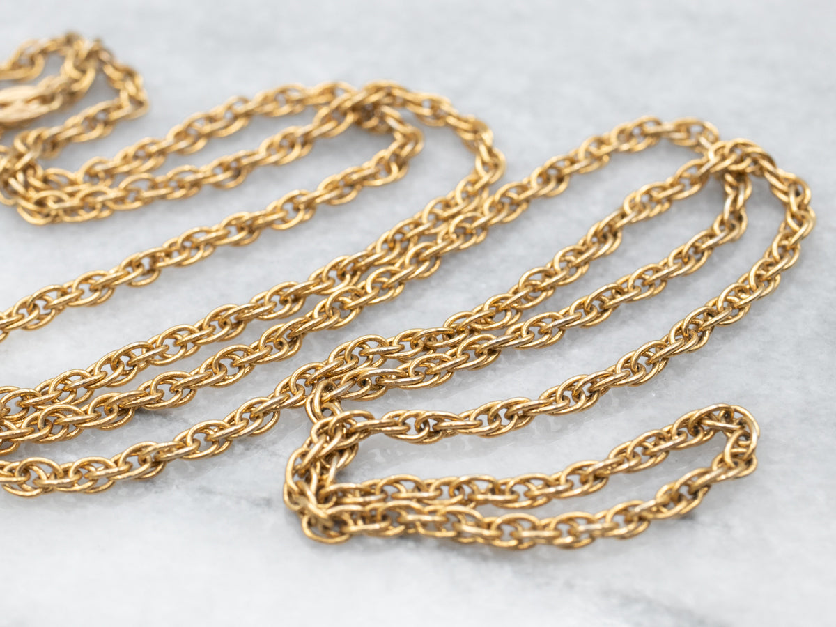 Yellow Gold Rope Chain with Lobster Clasp
