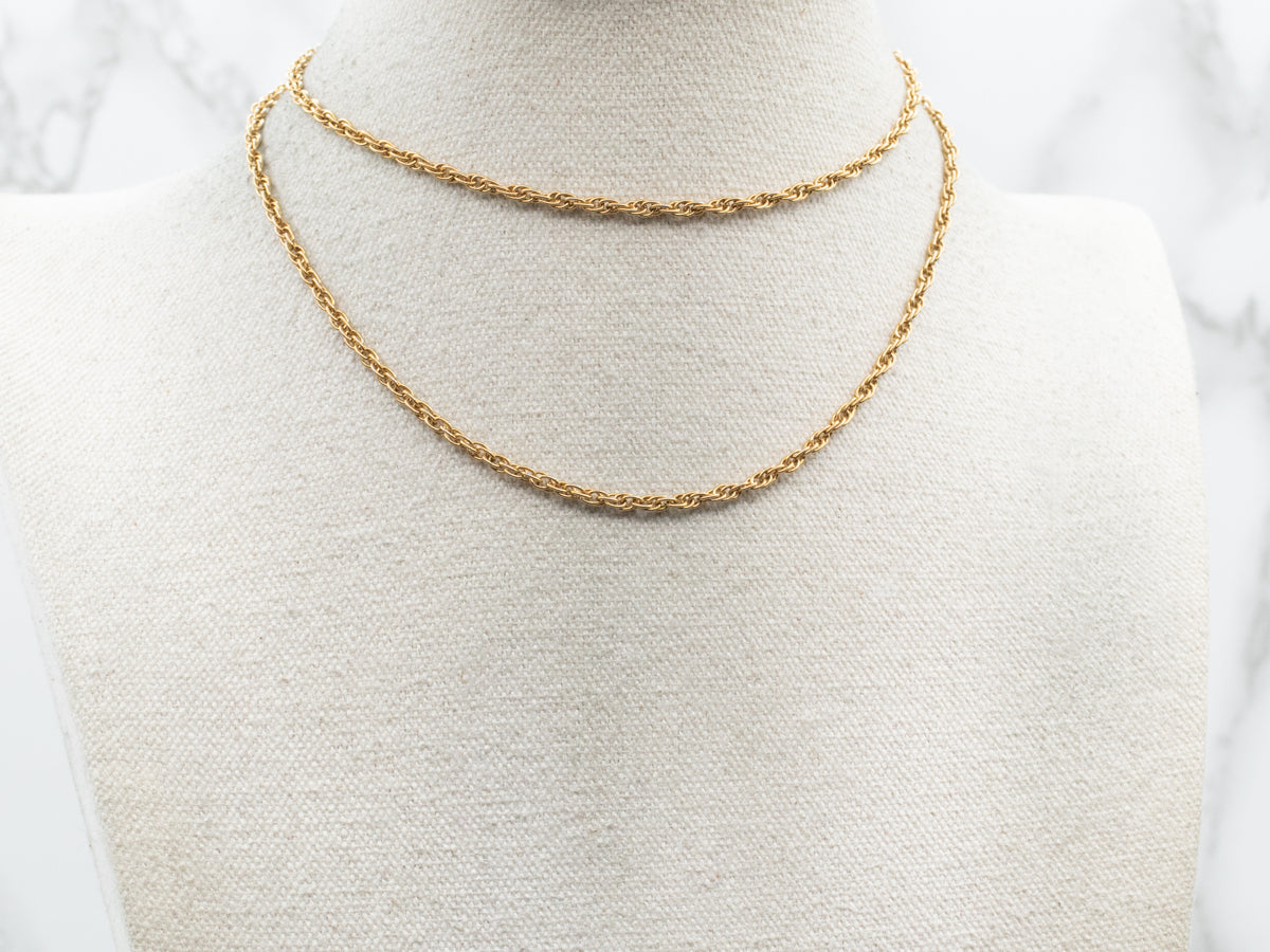 Yellow Gold Rope Chain with Lobster Clasp