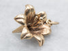 Vintage Golden Lily Flower Pendant