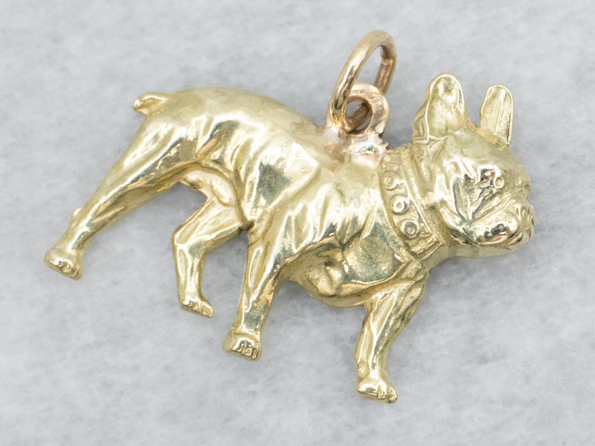 Yellow Gold French Bulldog Pendant