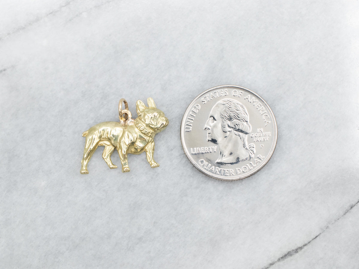Yellow Gold French Bulldog Pendant