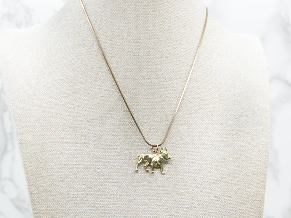 Yellow Gold French Bulldog Pendant