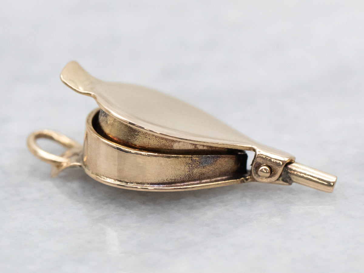 Vintage Gold Moving Fireplace Billow Charm