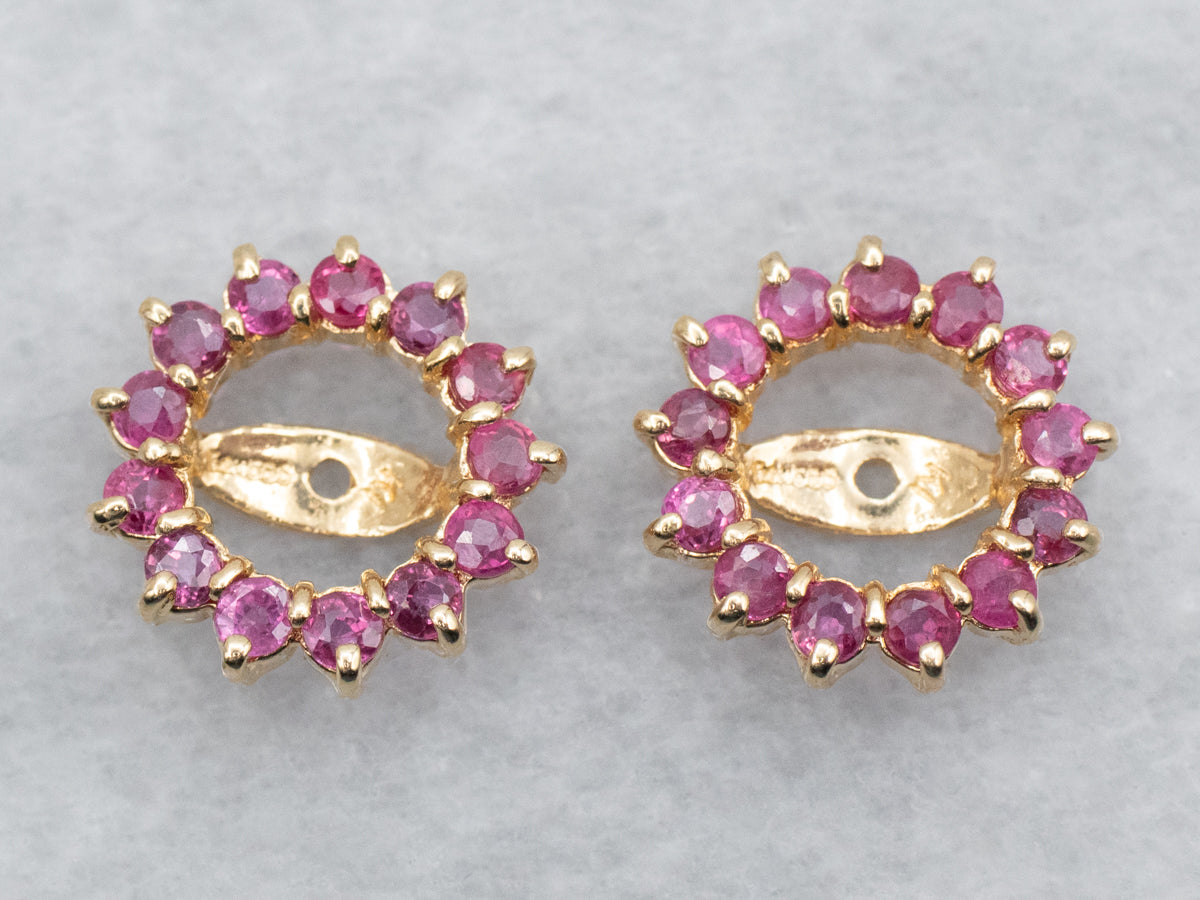 Classic Gold Ruby Earring Jackets