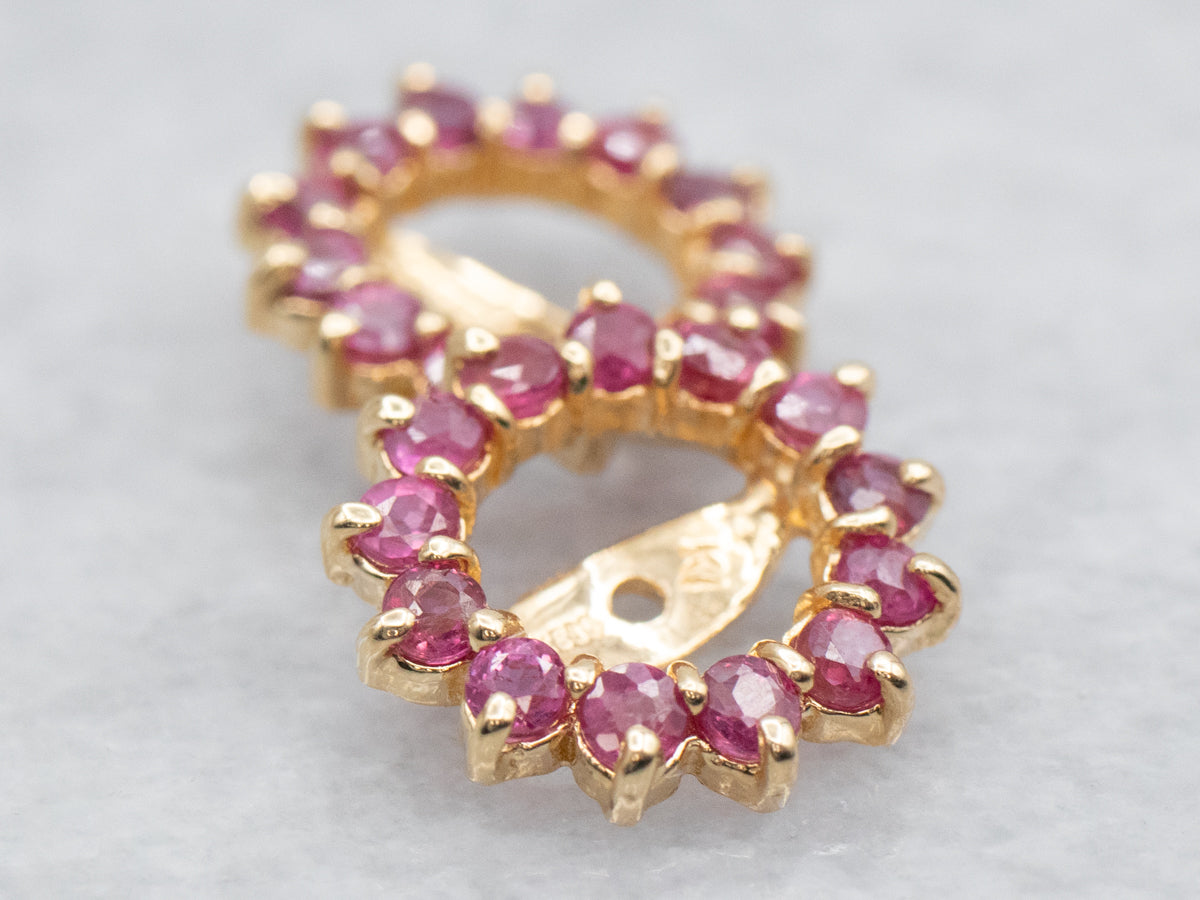Classic Gold Ruby Earring Jackets