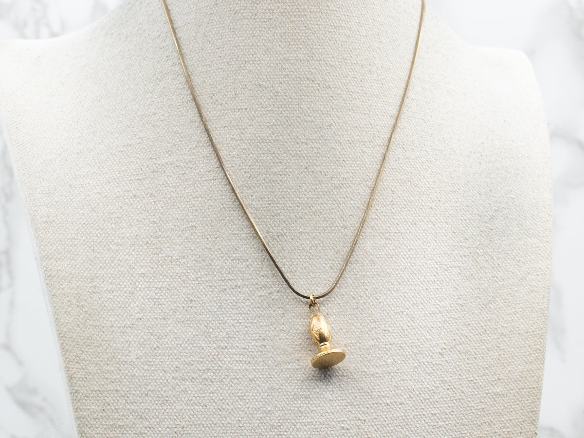 Antique Gold Ornate Fob Pendant