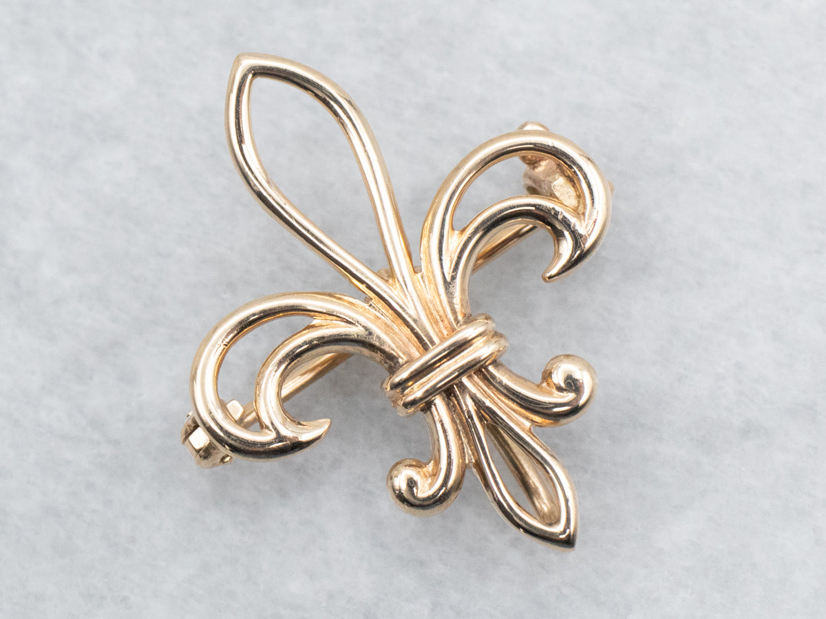 Fleur de Lis Cutout Brooch