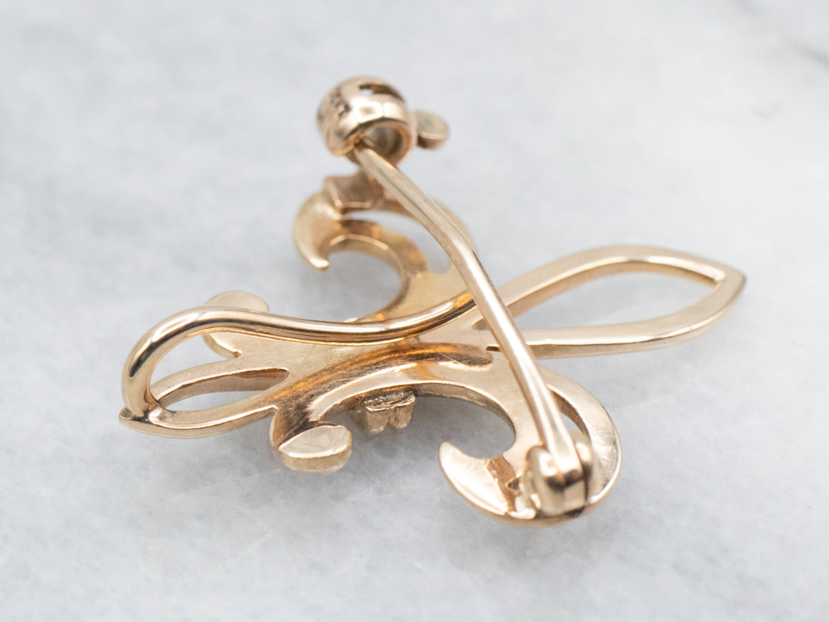 Fleur de Lis Cutout Brooch