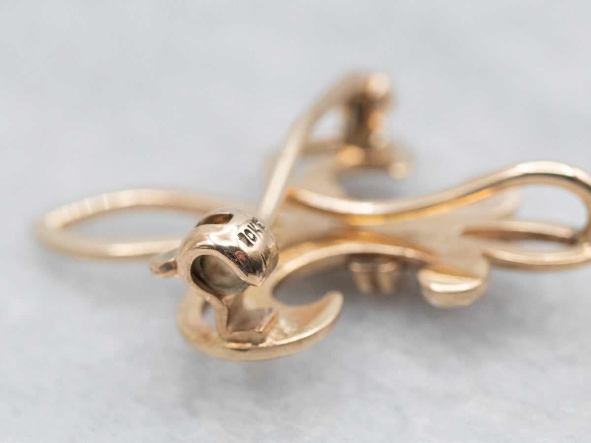 Fleur de Lis Cutout Brooch