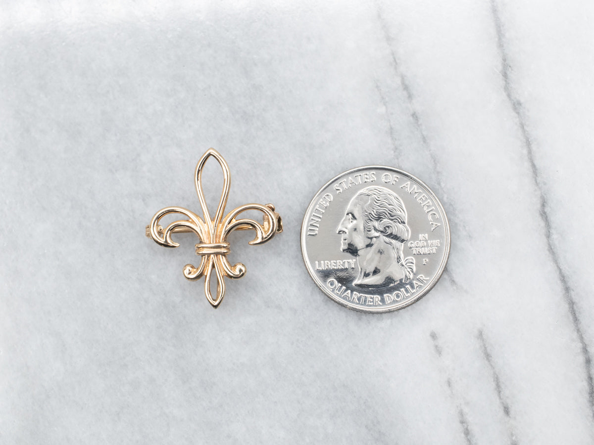 Fleur de Lis Cutout Brooch