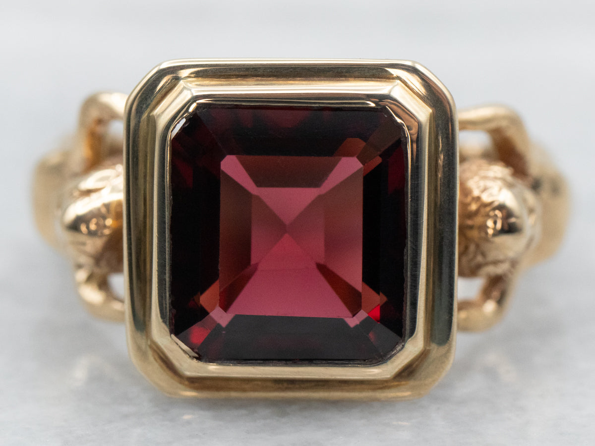 Vintage Bezel Set Garnet Ring