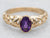 Braided Gold Amethyst Solitaire Ring
