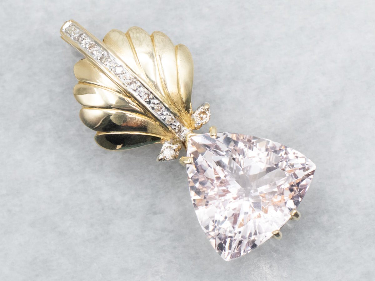 Botanical Morganite and Diamond Pendant