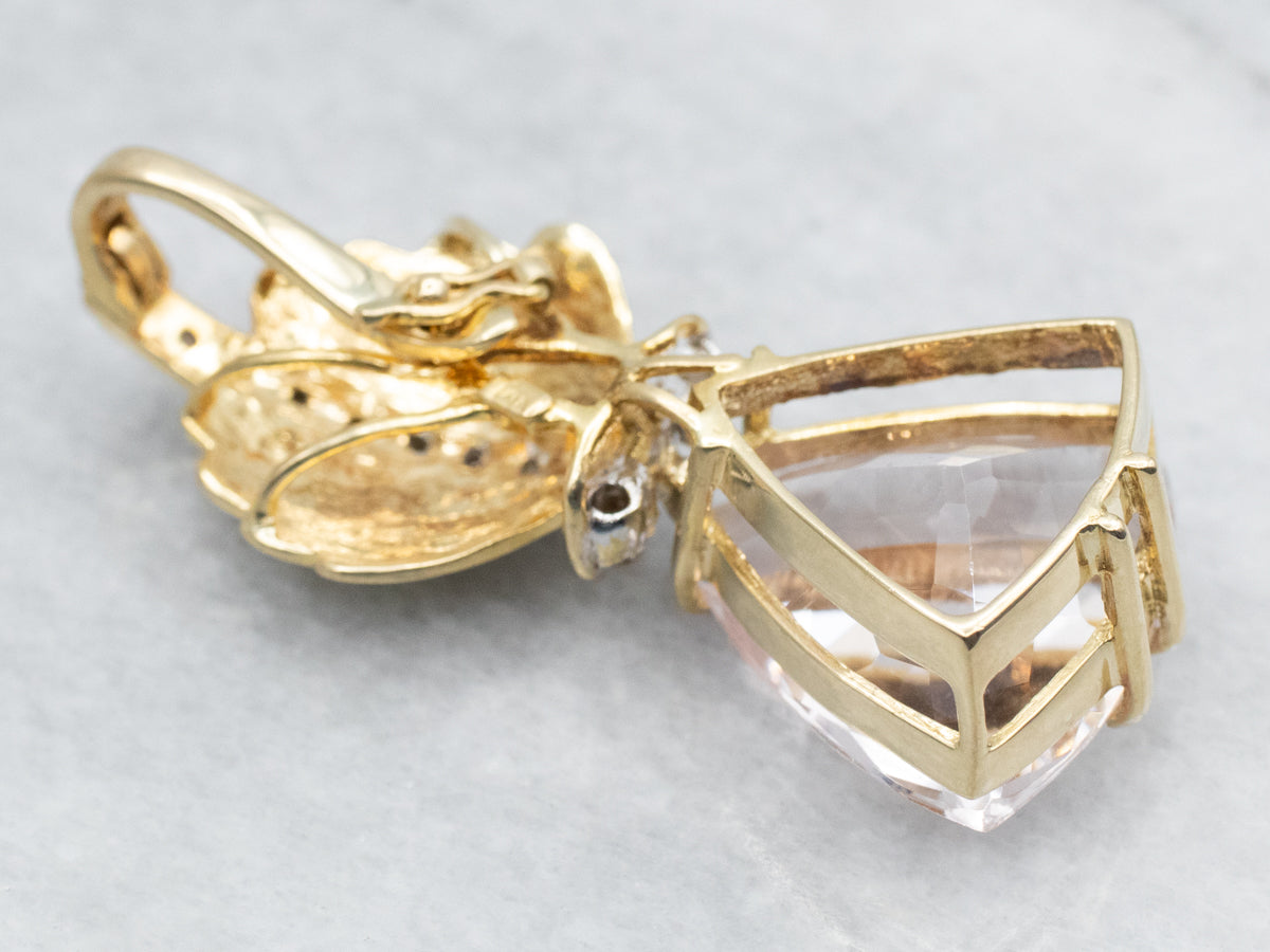 Botanical Morganite and Diamond Pendant