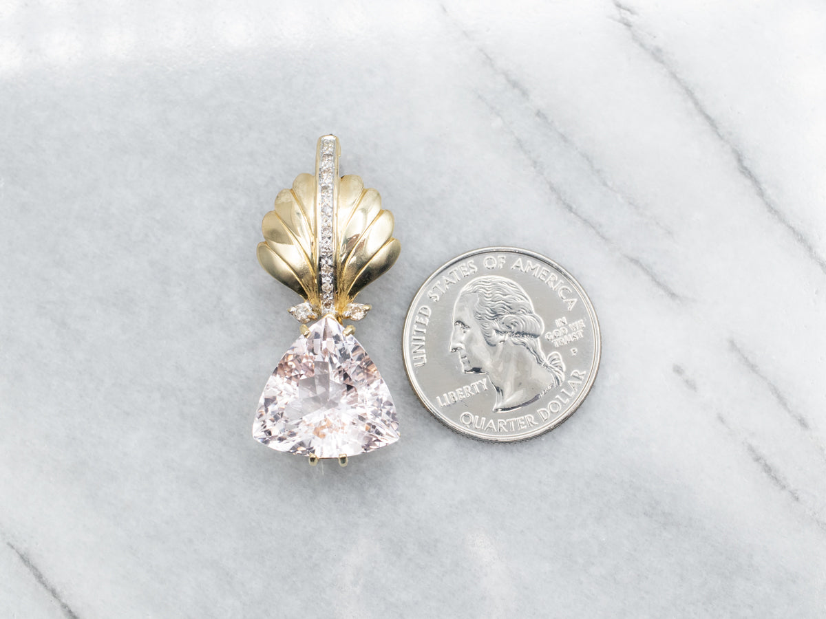 Botanical Morganite and Diamond Pendant