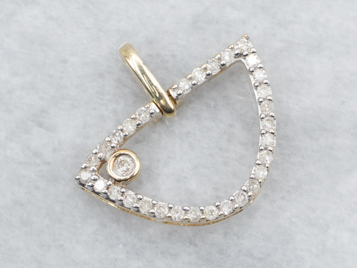 Modernist Gold Diamond Pendant