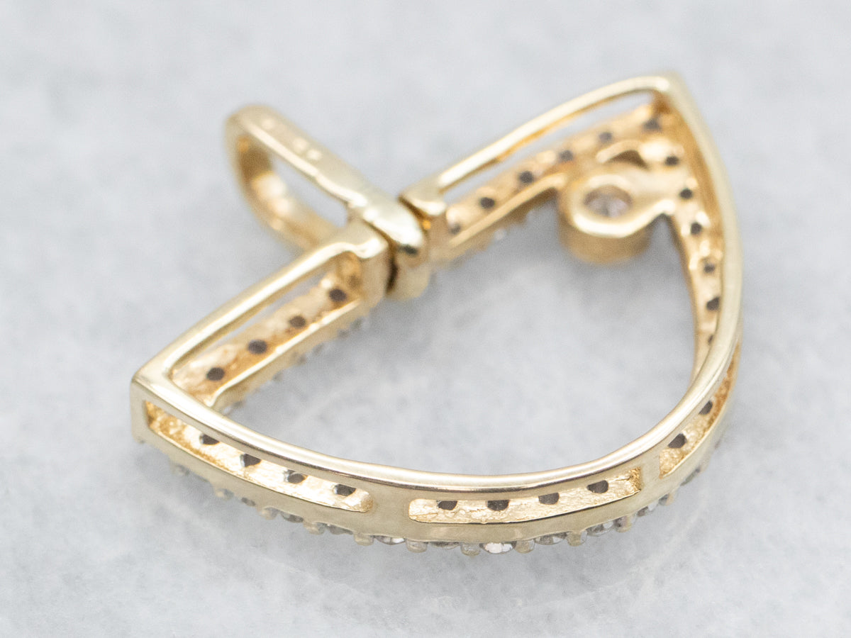 Modernist Gold Diamond Pendant