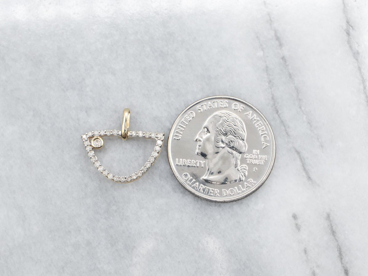 Modernist Gold Diamond Pendant
