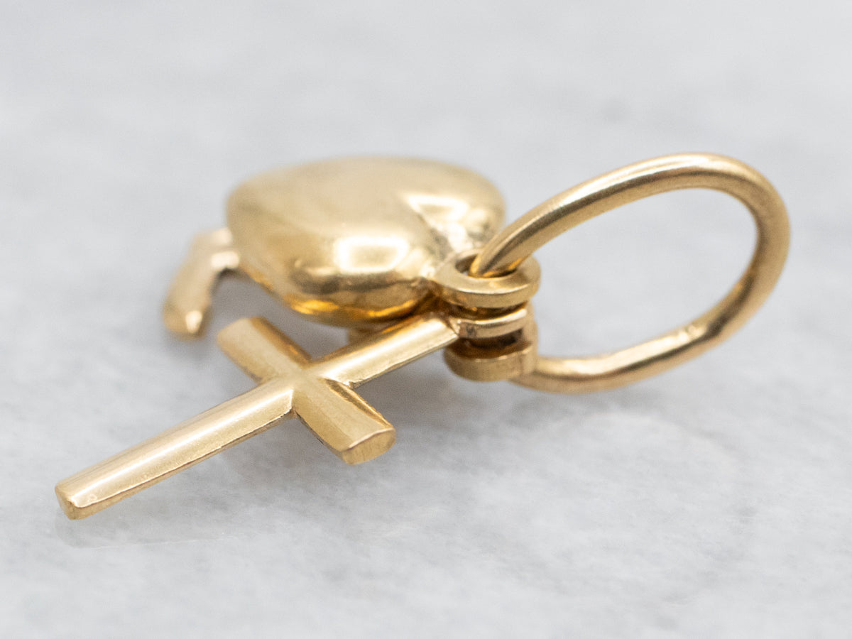 Faith Hope and Charity Gold Charm