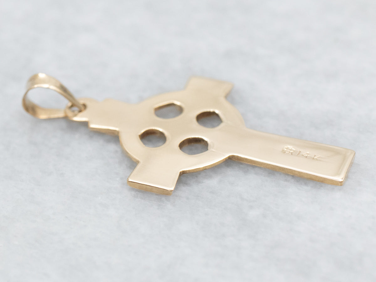 Yellow 14K Gold Celtic Cross Pendant