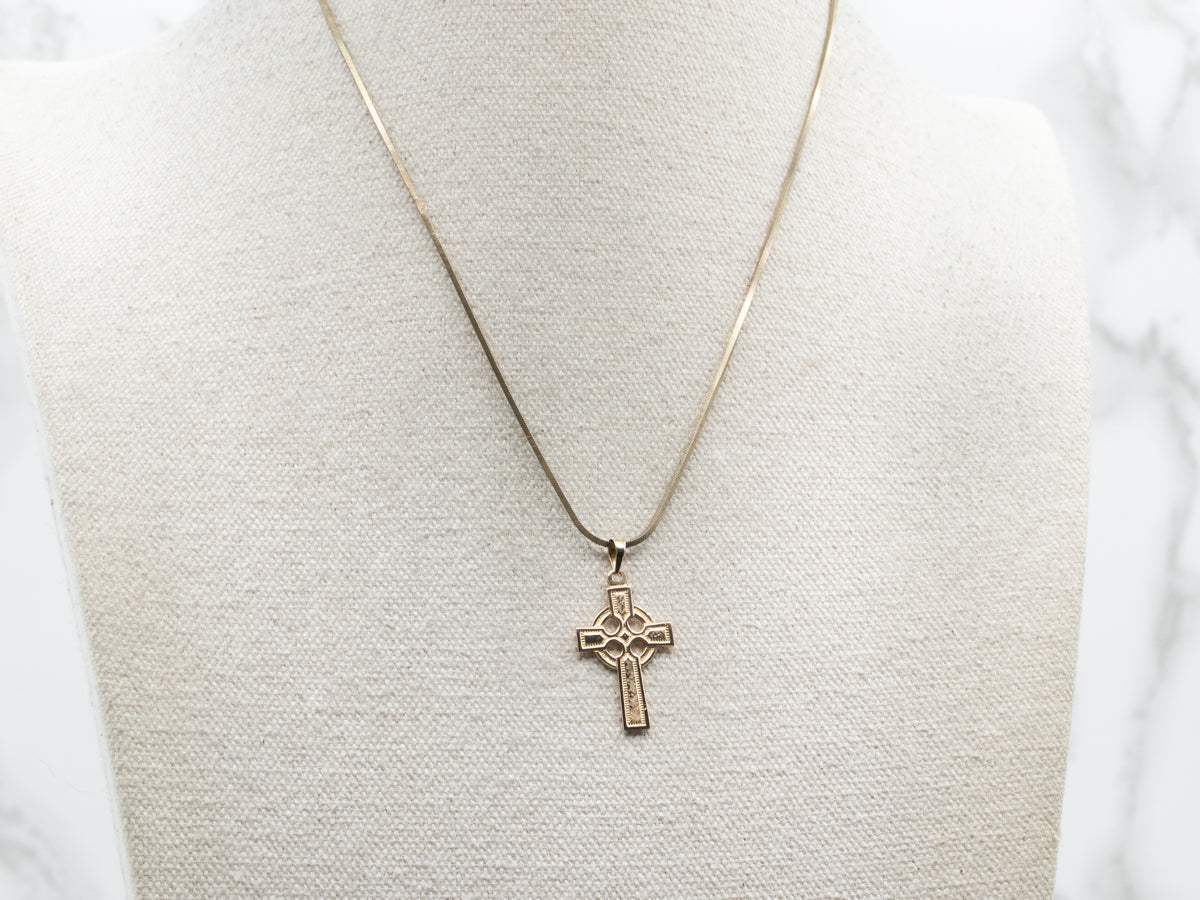 Yellow 14K Gold Celtic Cross Pendant