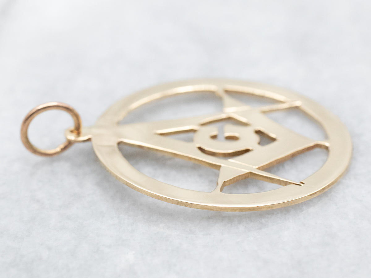 Gold Masonic Symbol Pendant