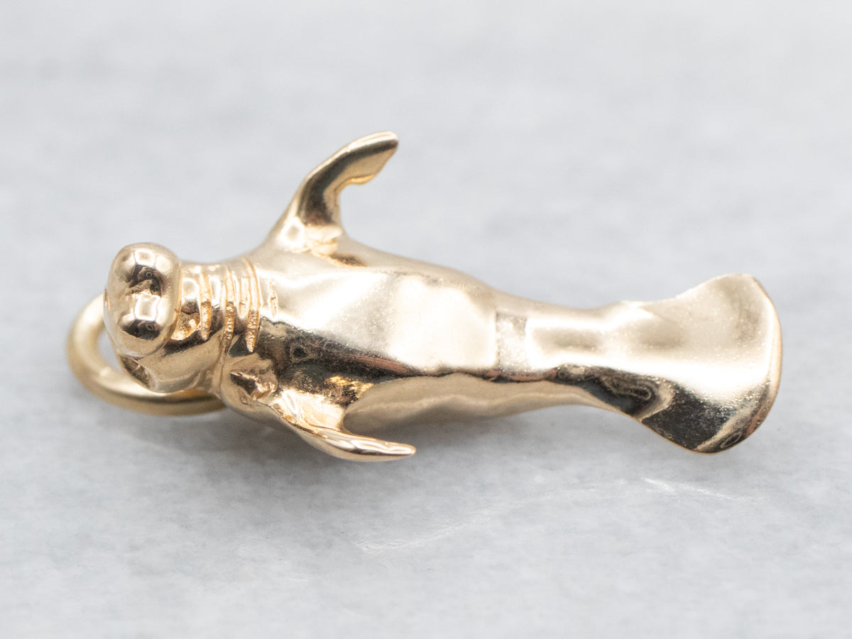 Gold Manatee Charm