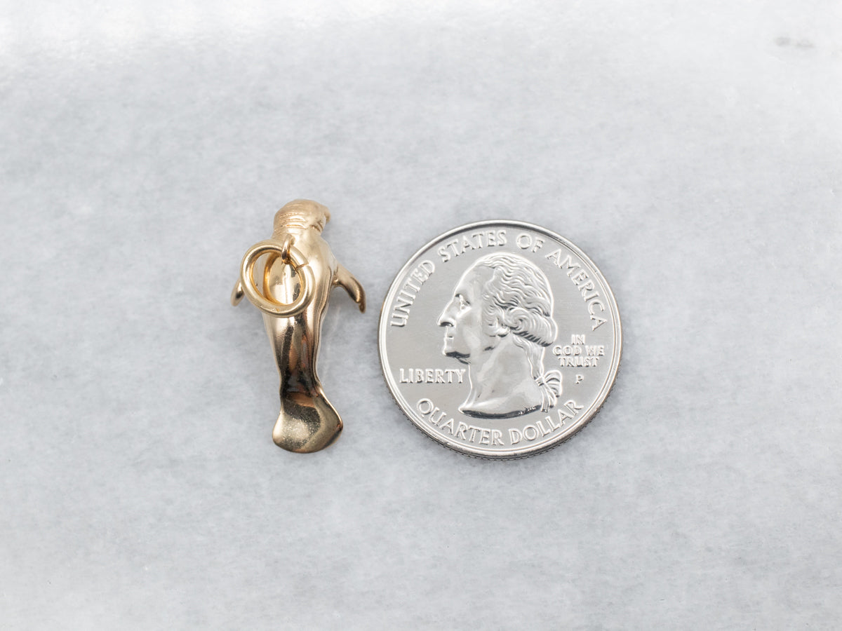 Gold Manatee Charm
