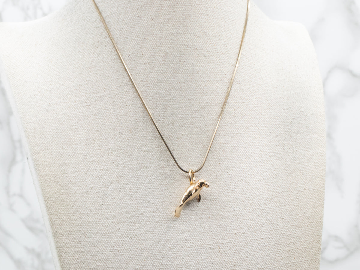 Gold Manatee Charm