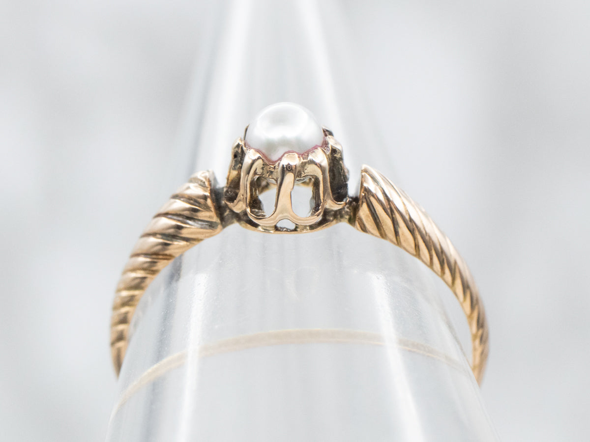 Anillo Solitario Perla