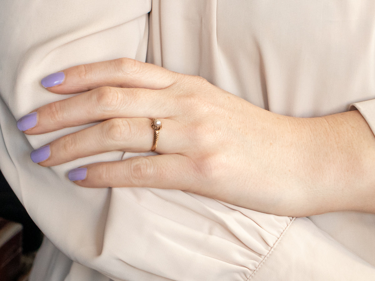 Anillo Solitario Perla