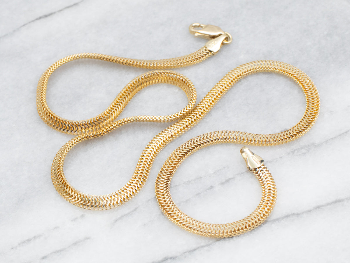Wide Woven Gold Chain