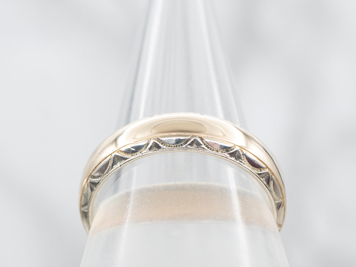 Mid Century Two Tone Gold Pattern Edge Band