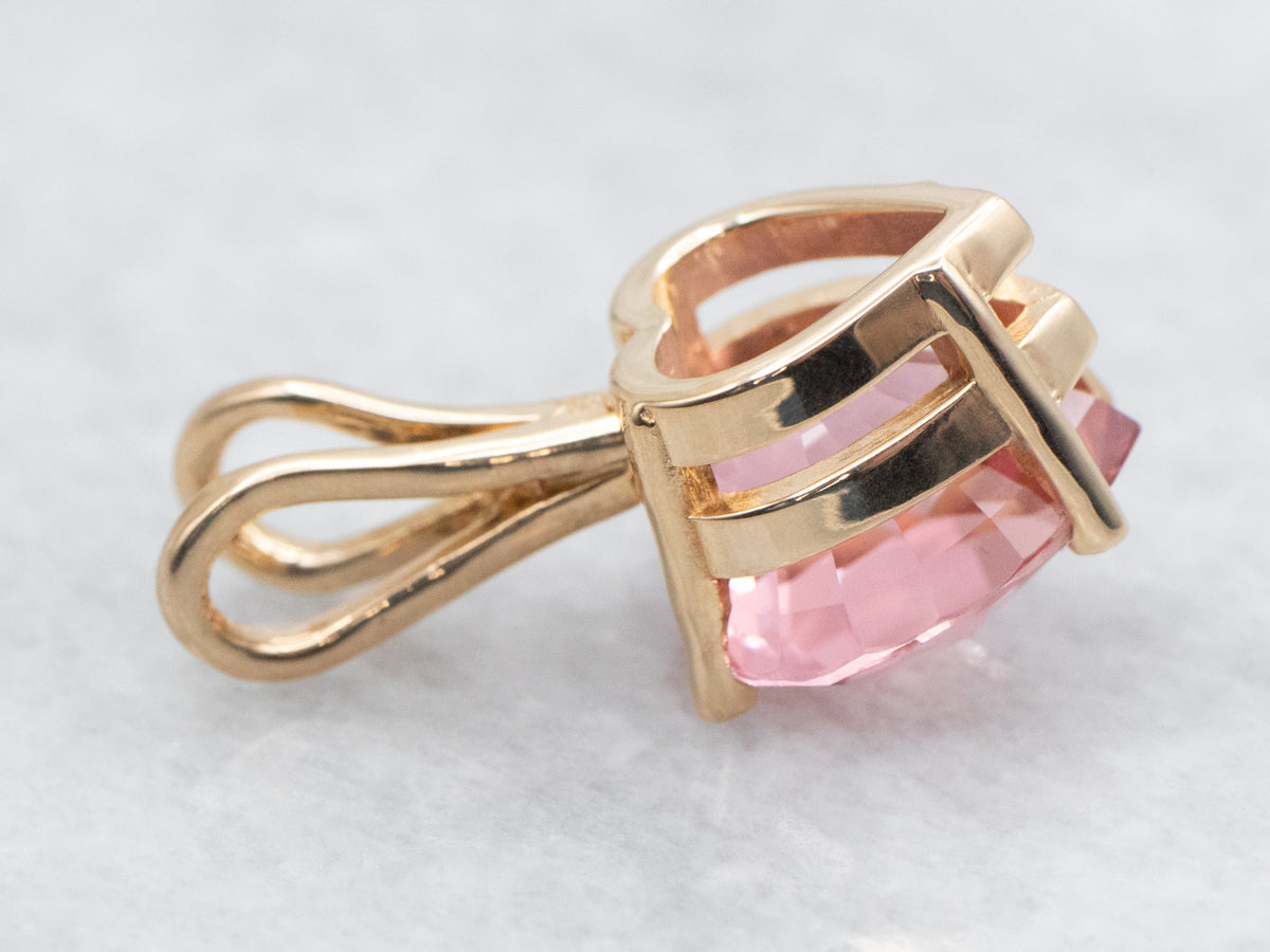 Colgante Solitario De Turmalina Rosa Dulce