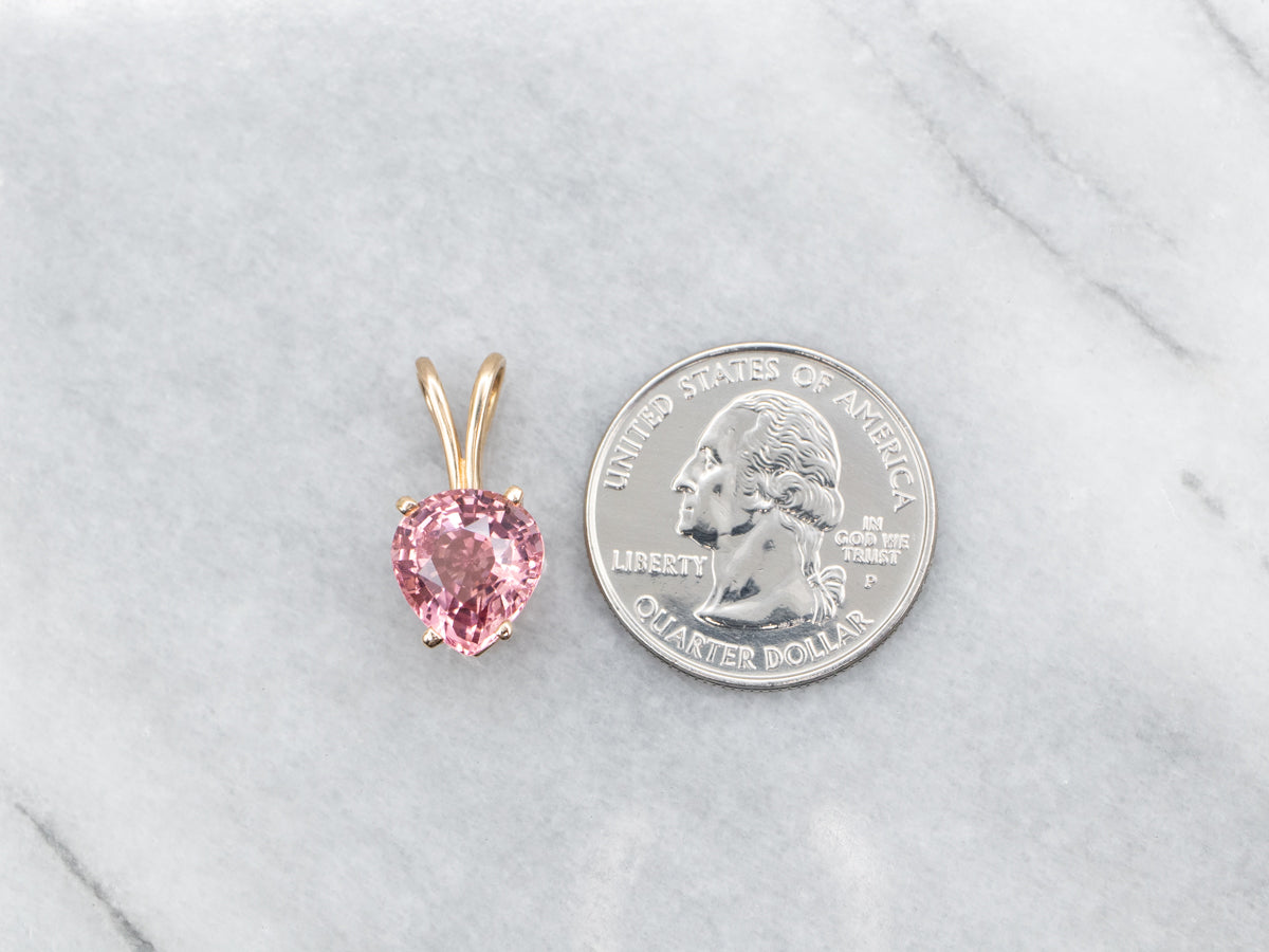 Colgante Solitario De Turmalina Rosa Dulce