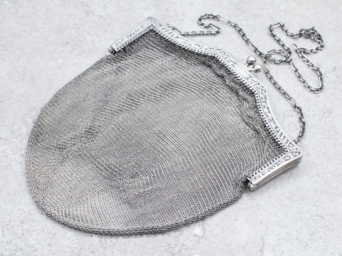 Sterling Silver Art Deco Mesh Purse