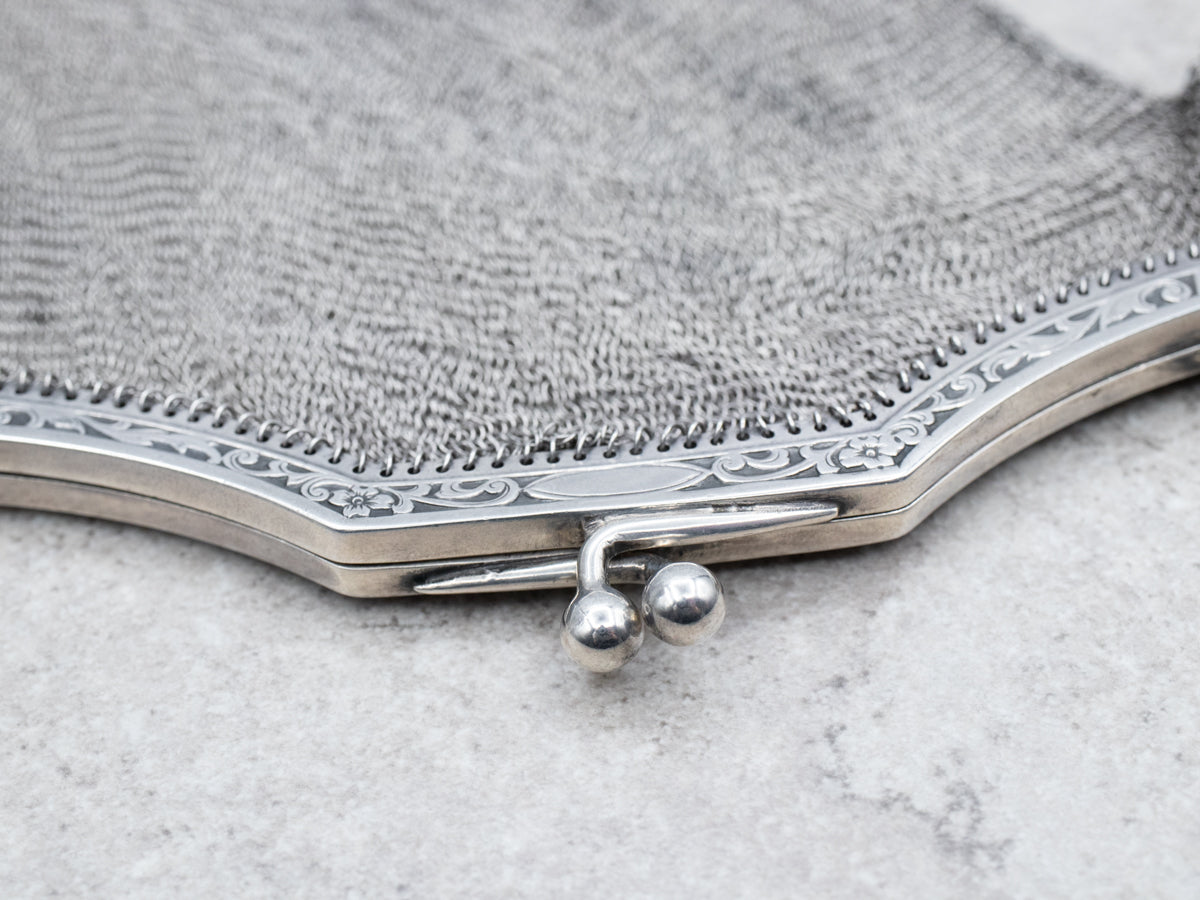 Sterling Silver Art Deco Mesh Purse