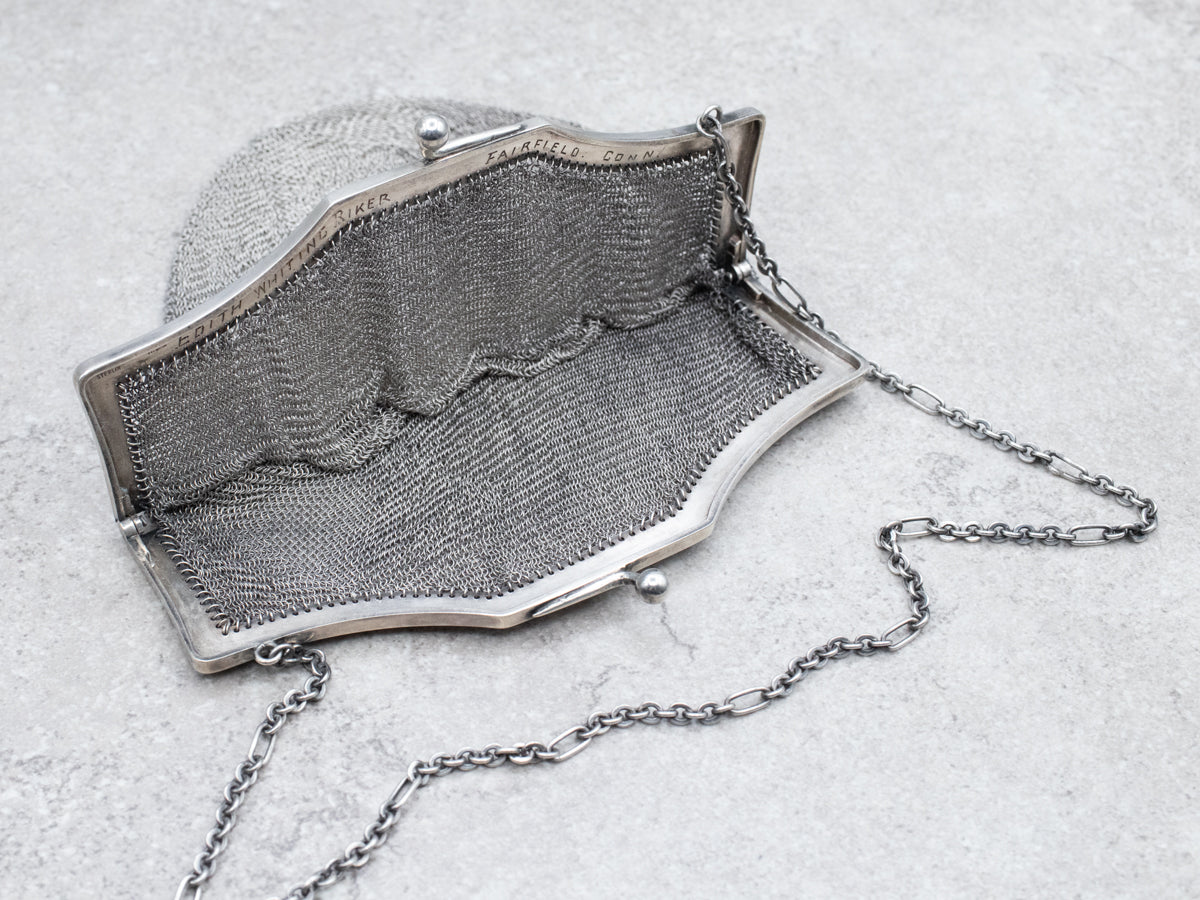 Sterling Silver Art Deco Mesh Purse