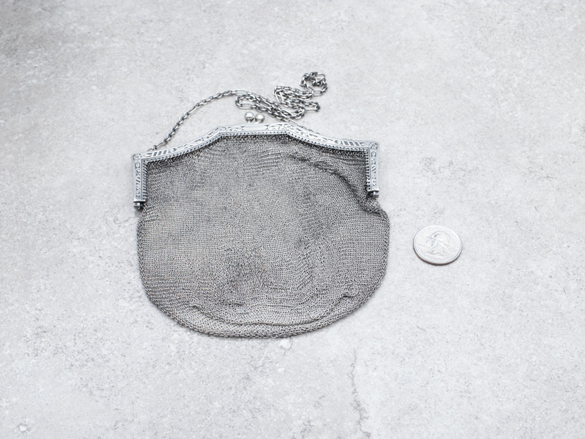 Sterling Silver Art Deco Mesh Purse