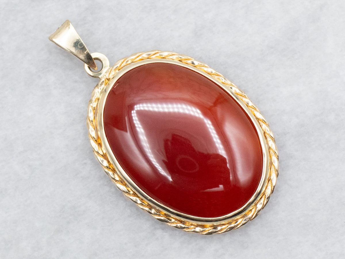 Oval Cut Carnelian Pendant